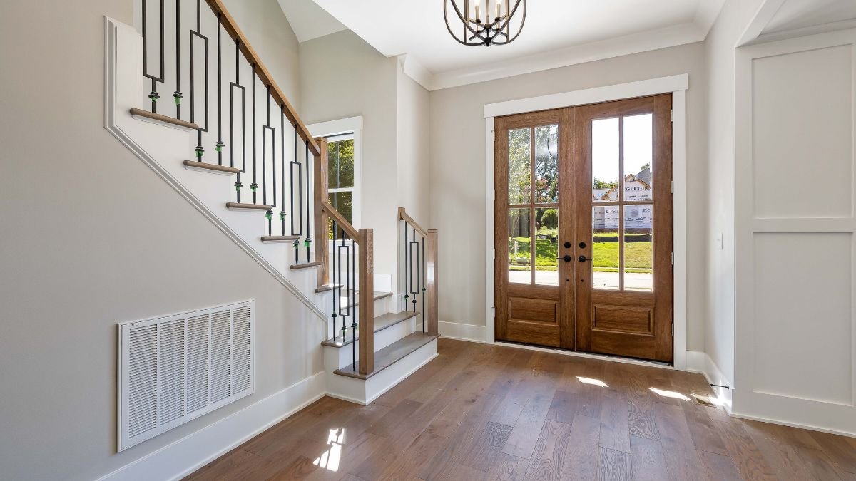 Modern interior wooden door detail