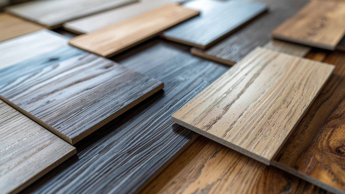 Close-up of wood grain finish and texture